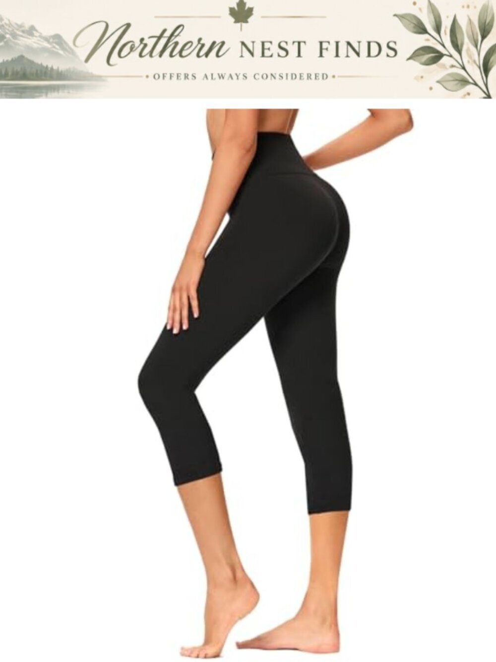 Women's Capri Leggings High Waisted Tummy Control Workout Yoga